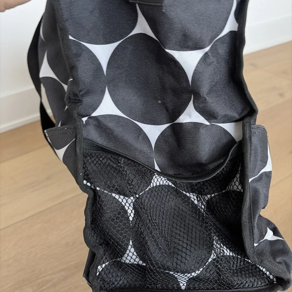 THIRTY-ONE Large TOTE Bag BIG BLACK & WHITE POLKA DOTS Handles Zip Top Utility‎ - Picture 4 of 10